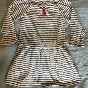 Tea Collection Striped Dress with Pink Tassel